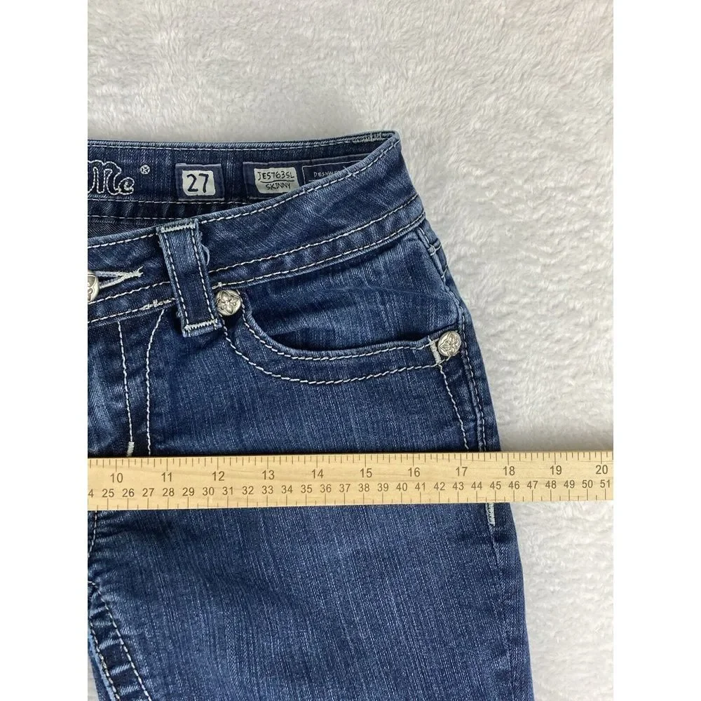 Miss Me Skinny Jeans Women'sLow Rise  Medium‎ Wash Blue Size 27
